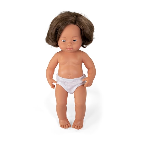 Miniland Educational Anatomically Correct 15in. Baby Doll, Down Syndrome Caucasian Girl 31088